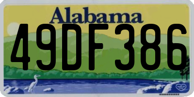 AL license plate 49DF386