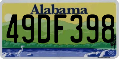 AL license plate 49DF398