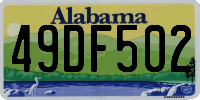 AL license plate 49DF502