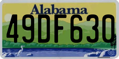 AL license plate 49DF630