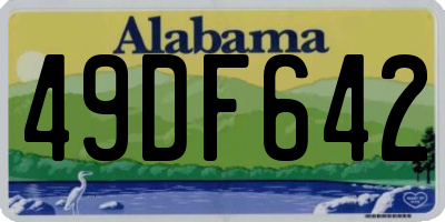 AL license plate 49DF642