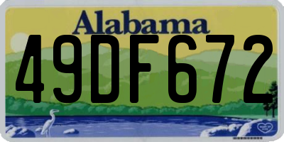 AL license plate 49DF672