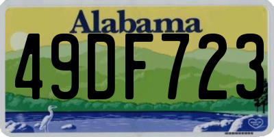 AL license plate 49DF723
