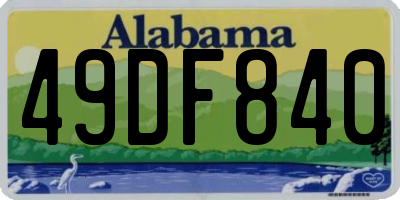 AL license plate 49DF840