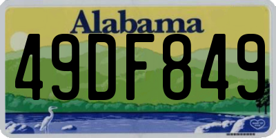AL license plate 49DF849