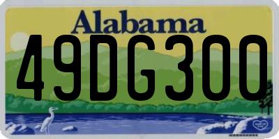 AL license plate 49DG300