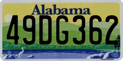 AL license plate 49DG362