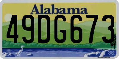 AL license plate 49DG673