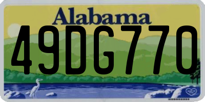 AL license plate 49DG770