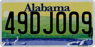 AL license plate 49DJ009