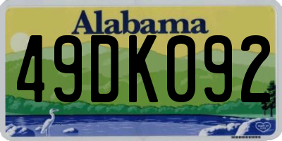 AL license plate 49DK092