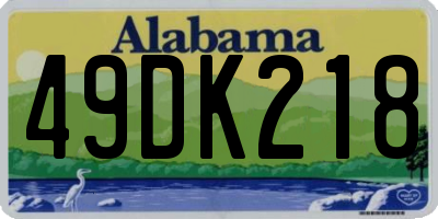 AL license plate 49DK218