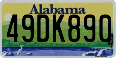 AL license plate 49DK890