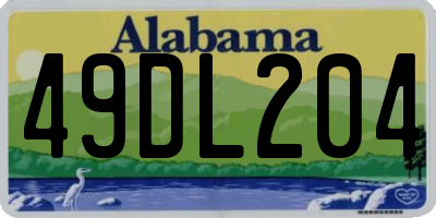 AL license plate 49DL204
