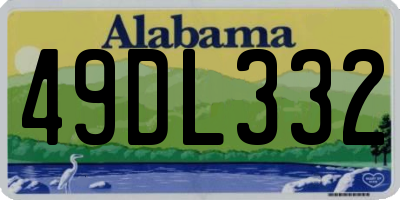 AL license plate 49DL332