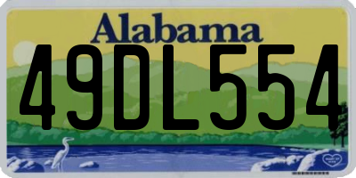 AL license plate 49DL554