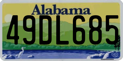 AL license plate 49DL685