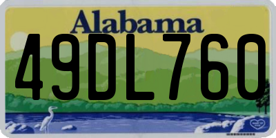 AL license plate 49DL760