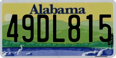 AL license plate 49DL815