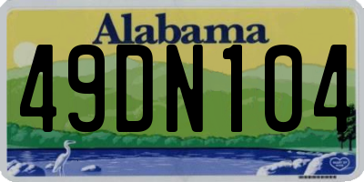 AL license plate 49DN104