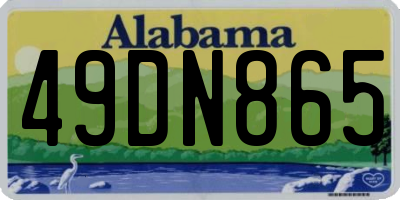 AL license plate 49DN865