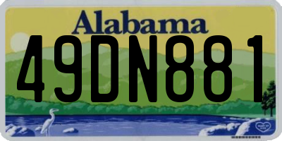 AL license plate 49DN881