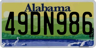 AL license plate 49DN986