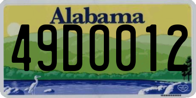 AL license plate 49DO012