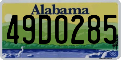AL license plate 49DO285