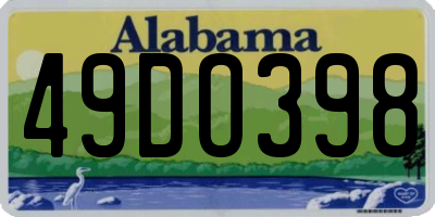 AL license plate 49DO398