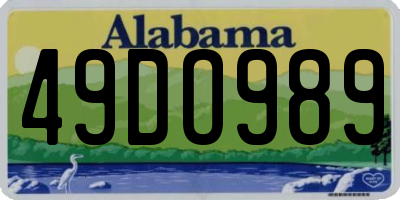 AL license plate 49DO989