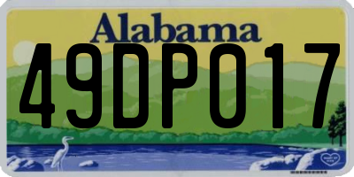 AL license plate 49DP017