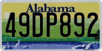 AL license plate 49DP892