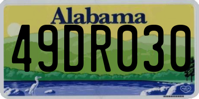 AL license plate 49DR030