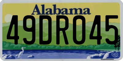 AL license plate 49DR045