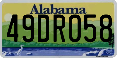 AL license plate 49DR058