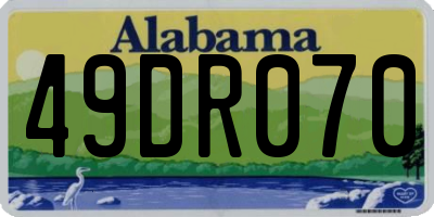 AL license plate 49DR070
