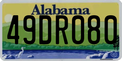 AL license plate 49DR080