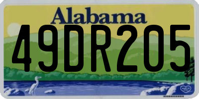 AL license plate 49DR205