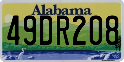 AL license plate 49DR208