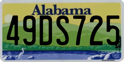 AL license plate 49DS725