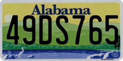 AL license plate 49DS765