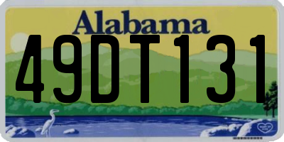 AL license plate 49DT131
