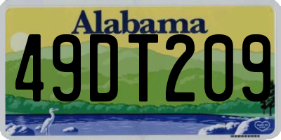 AL license plate 49DT209