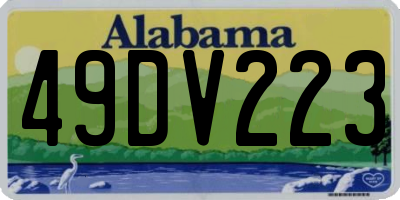 AL license plate 49DV223