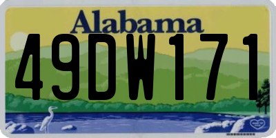 AL license plate 49DW171