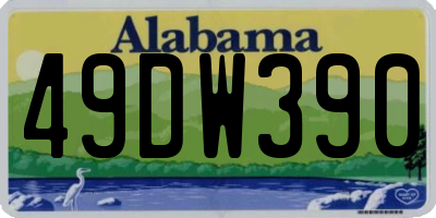 AL license plate 49DW390