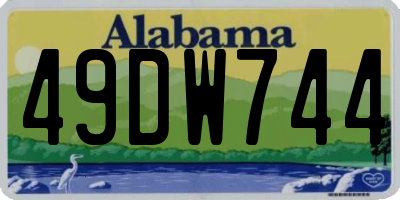 AL license plate 49DW744