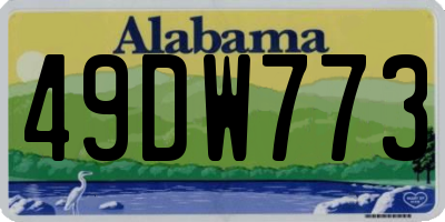 AL license plate 49DW773