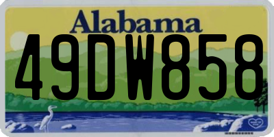 AL license plate 49DW858